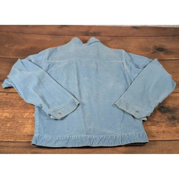 Vintage 70s‎ Made In USA Levi's Type 3 Corduroy Trucker Jacket Baby Blue Size 22 - Picture 9 of 9